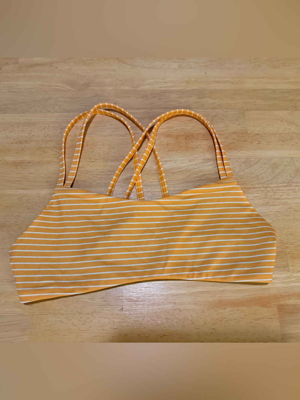 Jolyn Fredericks suit bikini Top M Orange stripe